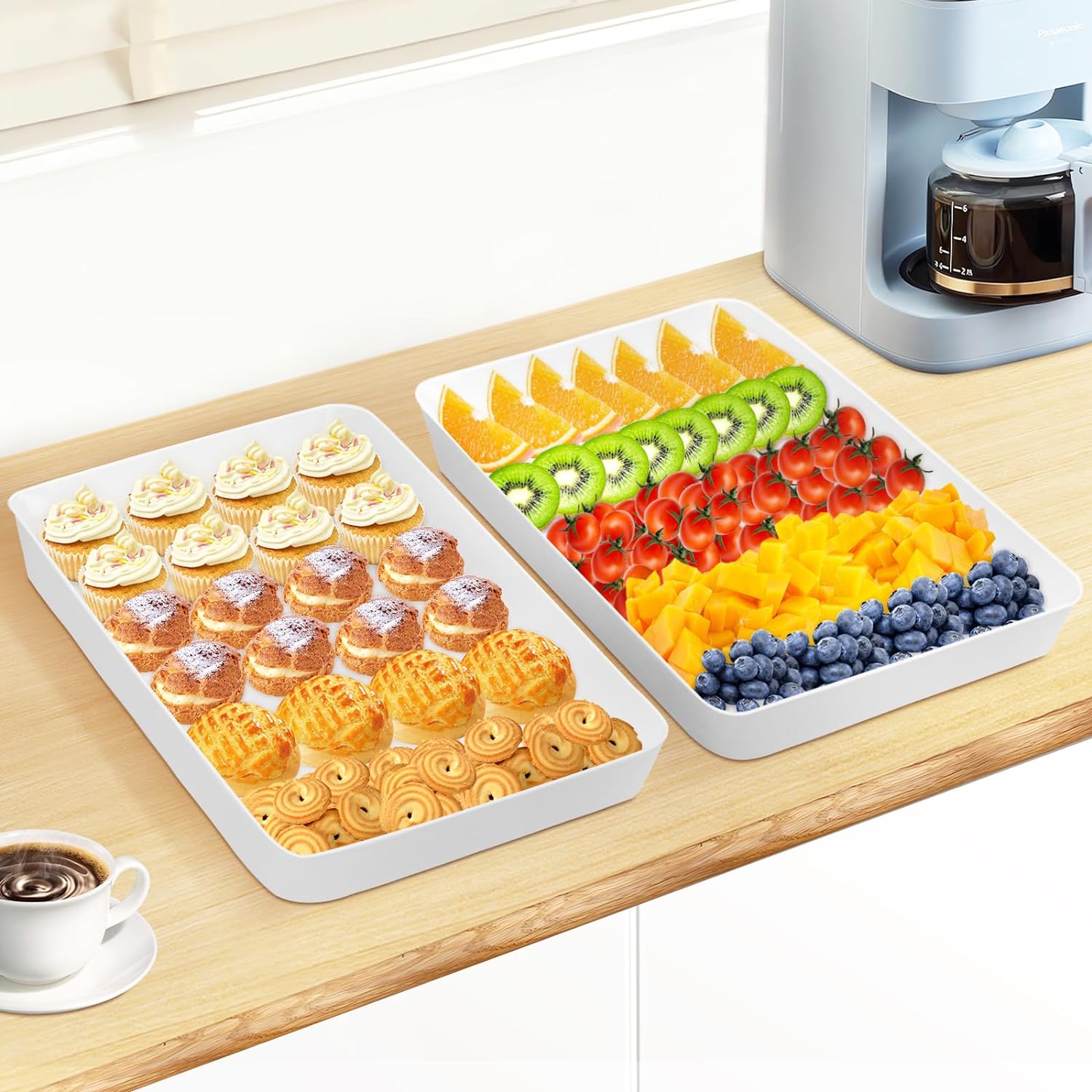 Serving Trays, Serving Platters, Plastic Trays - 4 Pcs Serving Trays, Serving Platters, Plastic Trays - 4 Pcs